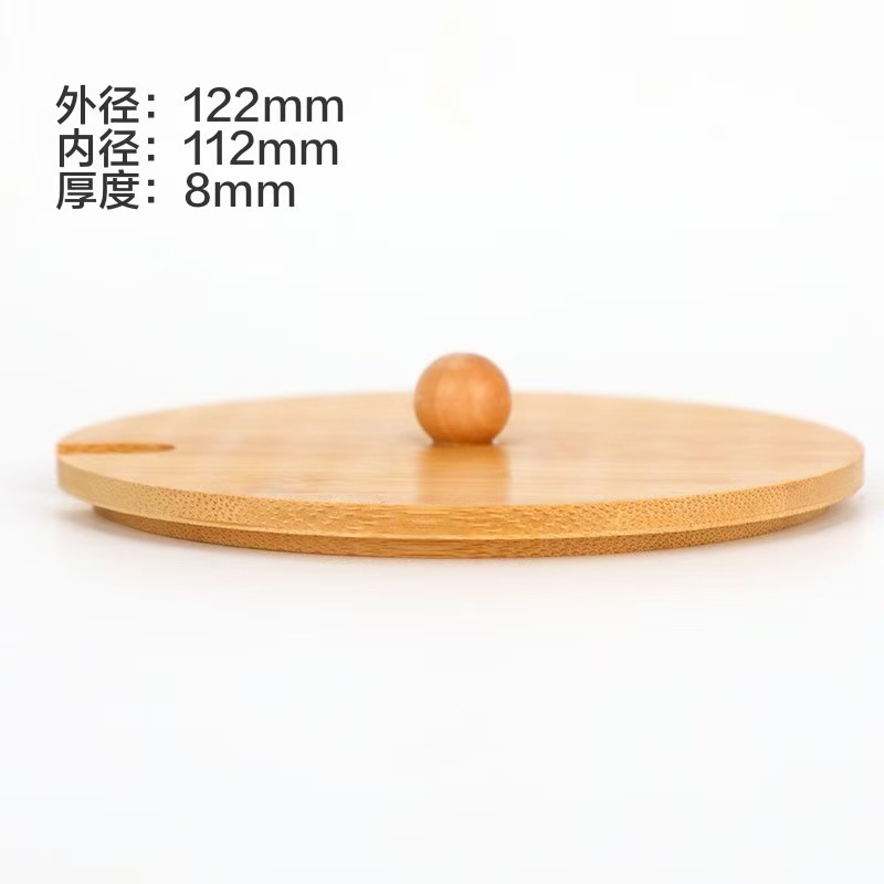 小さなハンドル付き丸い木製カップ蓋、ゴムリング付きキャンドルカップ、パインウッド、竹蓋、ハンドル、シリコンリング、ガラスボトル蓋|undefined