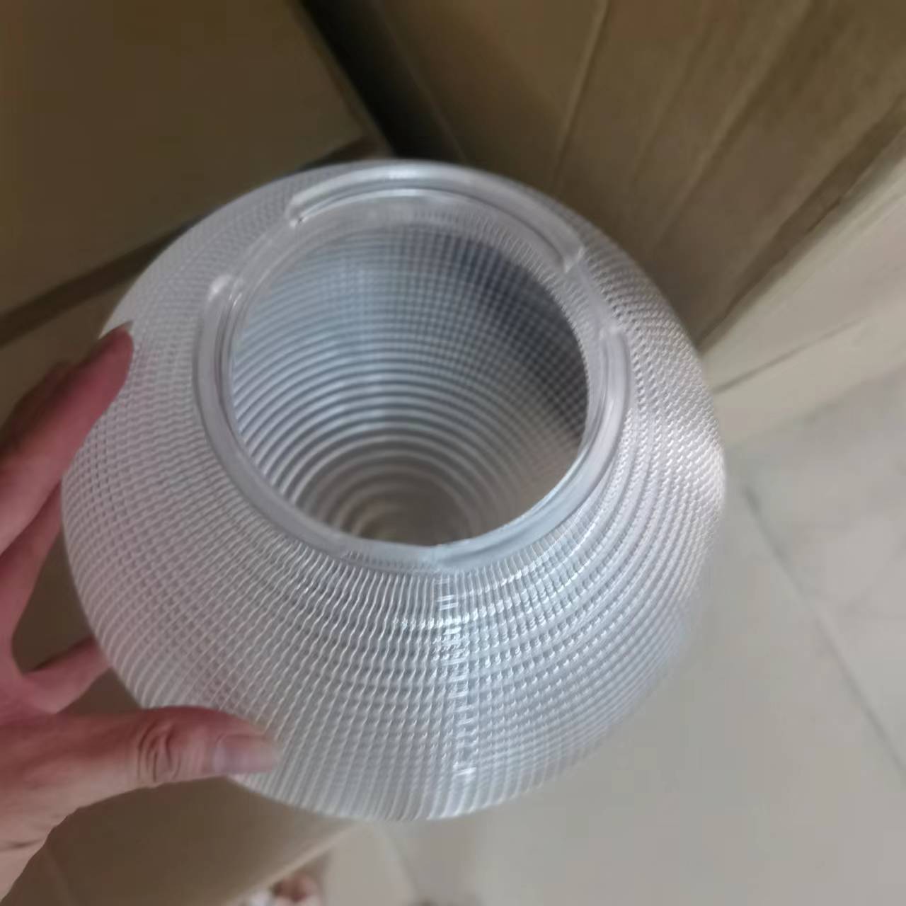 투명한 리브 볼 그늘 아크릴 줄무늬 크리스탈 구형 야외 플라스틱 그늘