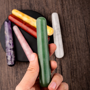 Powerful Factory Live Supply Jade Massage Stick, Pink Crystal Beauty Massager, Crystal Acupressure Stick, Meridian Massage Stick