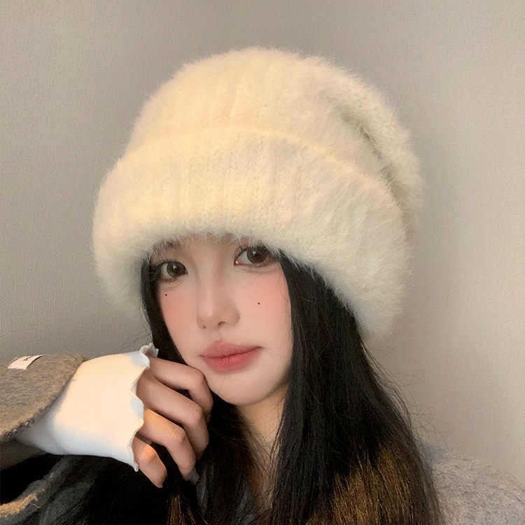 大头围时尚百搭针织毛线帽秋冬季帽子女款韩版冷帽加绒保暖包头帽|undefined
