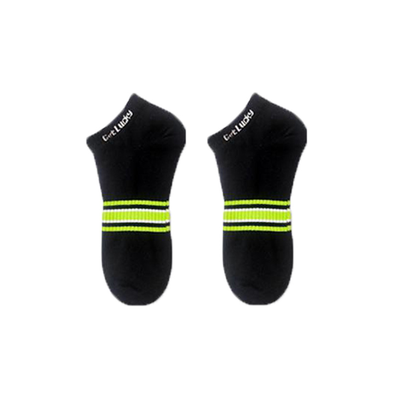 보트 양말 검정 양말 녹색 줄무늬