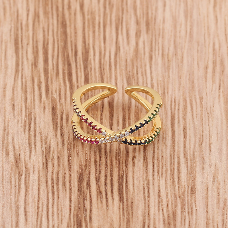 Fashion Colorful Copper Inlay Zircon Bangle 1 Piece