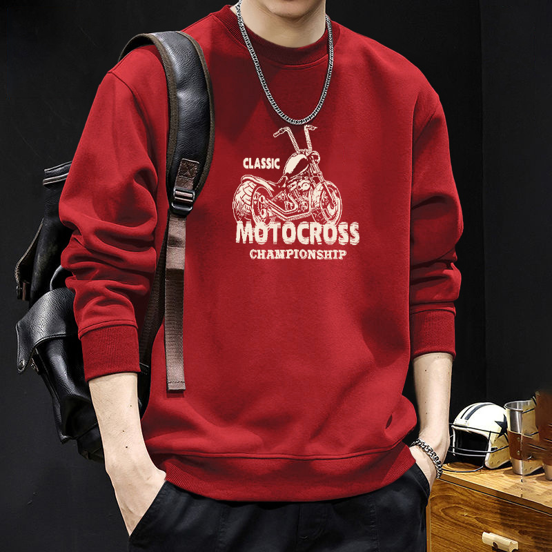 Gran camiseta roja de cuello redondo regular - 8238