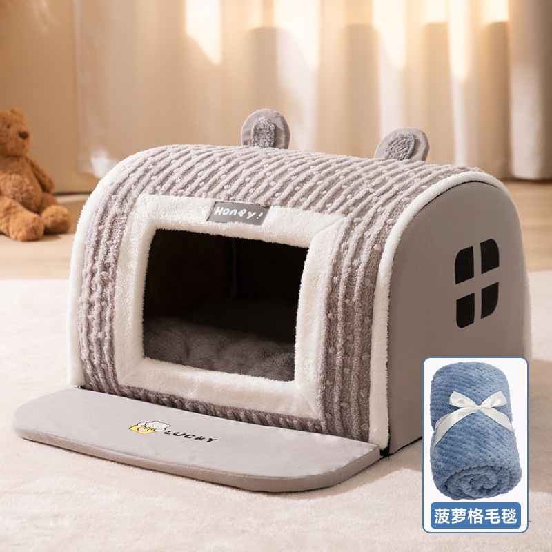 Otoño y invierno caliente y grueso gato nido mil cajones para pájaros gran perro nido pequeño perro sueño profundo nido de mascotas