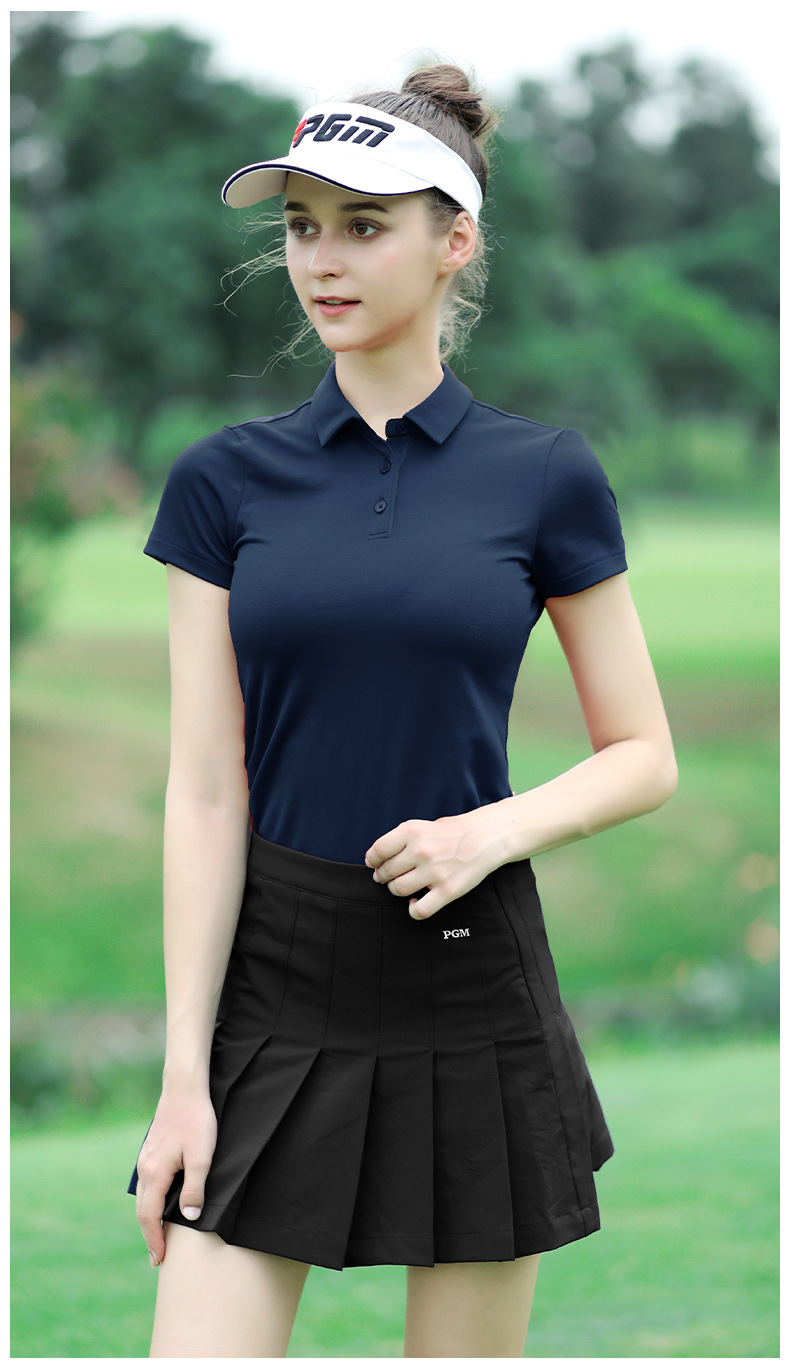 Áo thun golf nữ ngắn tay thể thao thoáng khí — YF442-màu xanh đậm, YF442-màu đỏ, YF444-màu đỏ hoa hồng, YF442-Đen chi tiết 8