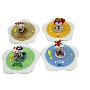 Creative Net Red Mug coffee cup lid silicone cup lid bear hot air balloon dust cover universal cover accessories