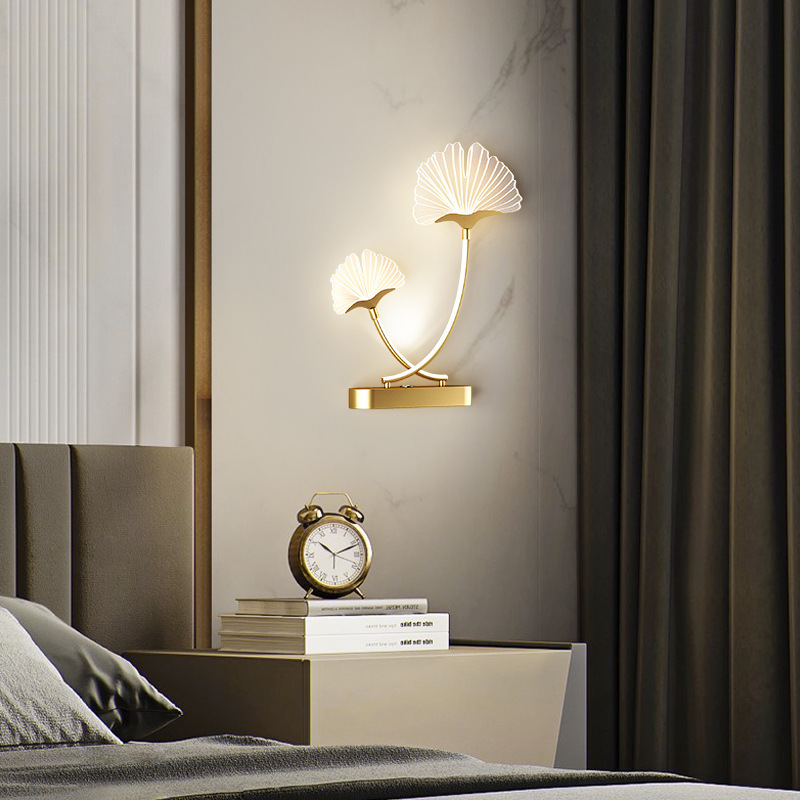 lámpara de dormitorio lámpara de pasillo sofá fondo de pared cabecera lámpara de cama trasera moderna sala de estar pasillo atmósfera simple lámpara de pared