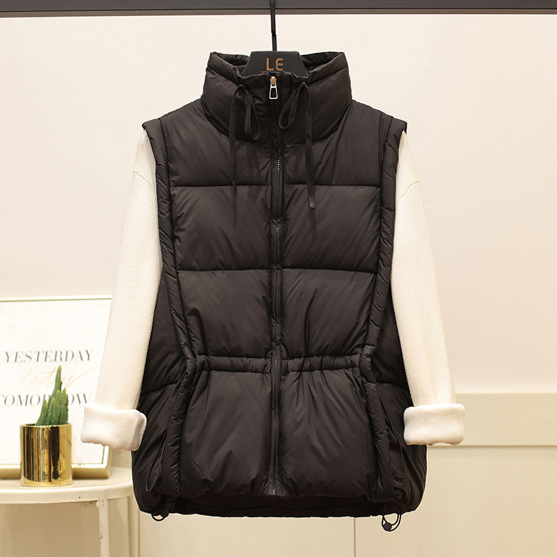 2025 nuevo chaleco de algodón ligero de lujo simple de moda corto de cuello grueso chaqueta de hombro suelta