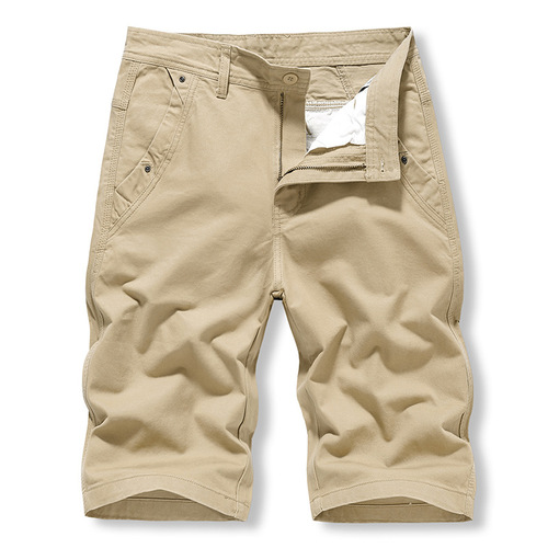 Men's Summer Short Pants, Simple and Classic, Versatile, Washed Pure Color Casual Work Pants, 6-inch Sports Men's Pants