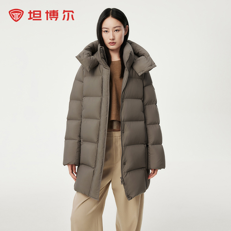 Tambor Down Jacket Women's Mid-length Removable Hat Loose Warm All-match Jacket TBF530558V