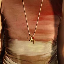 秋季新款小马多吊坠时尚趣味休闲风流苏长项链小众设计款项链女