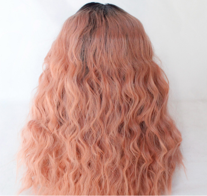 Fabricante popular europeo y americano para mejorar el color, maíz esponjoso, rizado corto, fibra química, peluca de encaje frontal LW0104