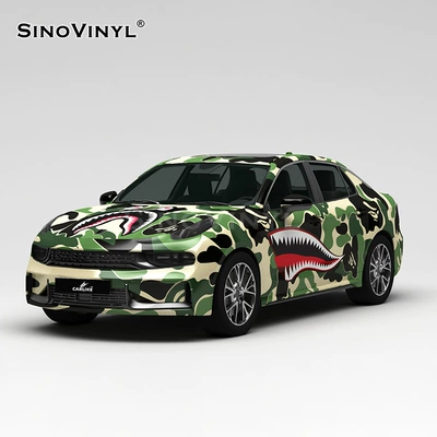 Automotive Film and white double color matching car - 152-18m-shark-camouflage