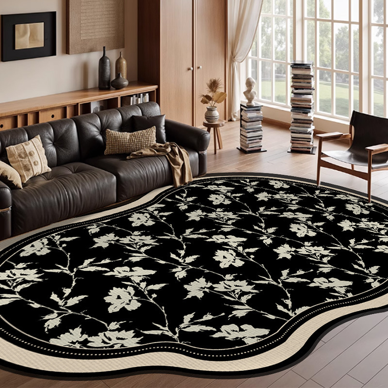 Alfombras sala de estar dormitorio americano forma alfombra de cama impermeable sofá francés sin cuidado esteras de suelo irregulares silenciosas