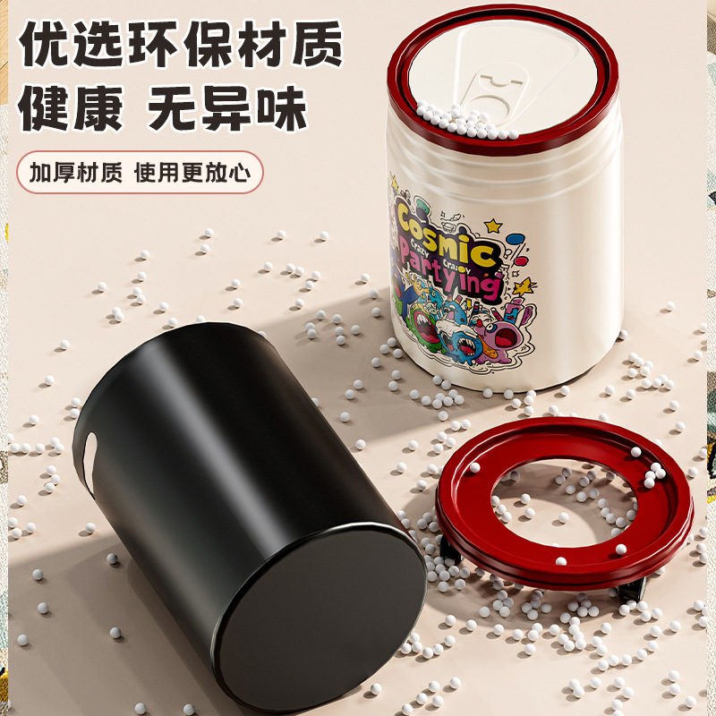 2025新款纸篓家用高颜值客厅按压罐式卡通大容量卧室卫生间垃圾桶|undefined