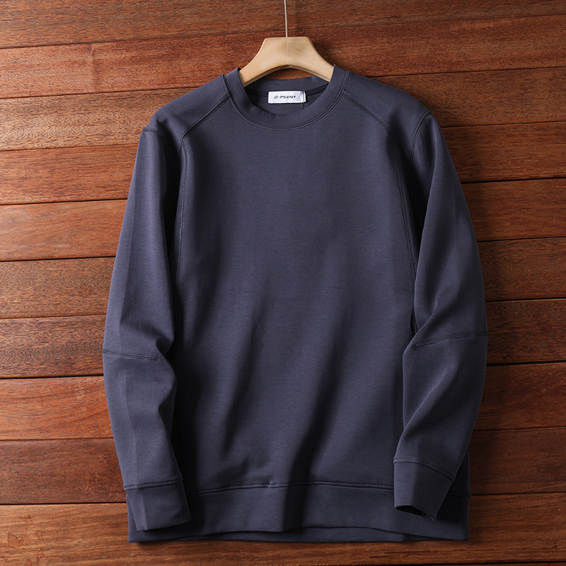 felpa con strato d'aria in ammoniaca liquida di alta qualità primavera e autunno uomo e donna coppia stile moda taglio verticale 3D tinta unita_voghion.com