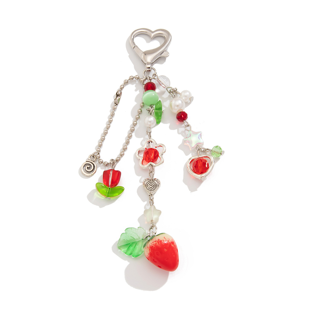 12g Weight Bag Pendant, Keychain Classification 1 Piece Quantity Daily Occasion Alloy Material Fruit, Strawberry Pattern Women's Gender Cute, Pastoral Style Cute Pastoral Fruit Strawberry Arylic Alloy Women's Bag Pendant Keychain 9