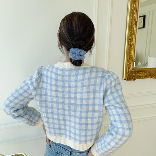 Korean-style new candy-colored fluffy hair tie imitation rabbit hair cord soft girl twin-tail hairband fur hair accessory for women