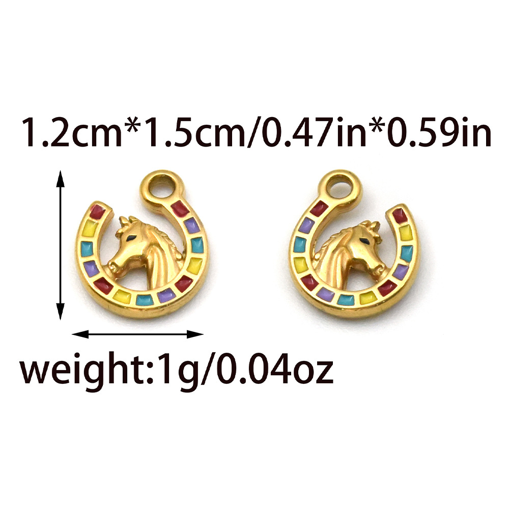 3g Weight Pendant Jewelry Making Type DIY Ornament Accessories Classification 1 Piece Quantity 304 Stainless Steel Material Animal, Rainbow, Devil's Eye Pattern All Seasons Season Enamel Design Cute Style 1 Piece 304 Stainless Steel Animal Rainbow Devil's Eye Pendant DIY Ornament Accessories 1
