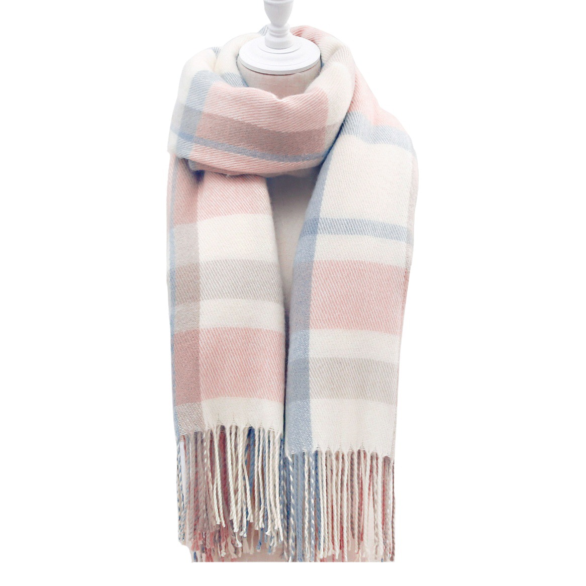 New Scarf Women's Winter Japanese and Korean Style All-match Plaid Warm Thickened Couple's Scarf Student Fashionable High-end Sense Shawl