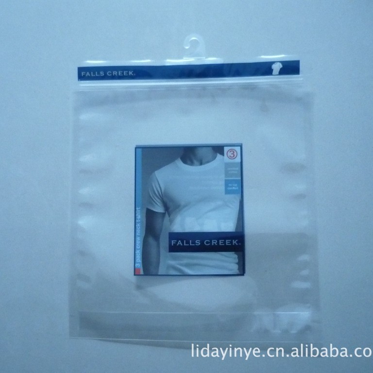 厂家值供带挂钩塑料袋凹凸扣拉链塑料袋复合塑料袋