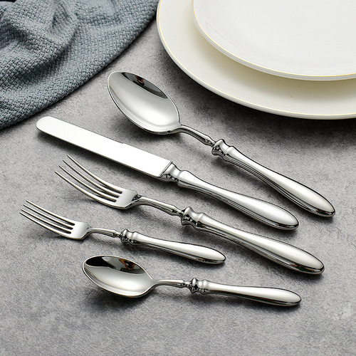 German 304 Fork Retro Stainless Steel Spoon Set Simple Western Knife Fork Spoon Set Steak Knife Dessert Fork