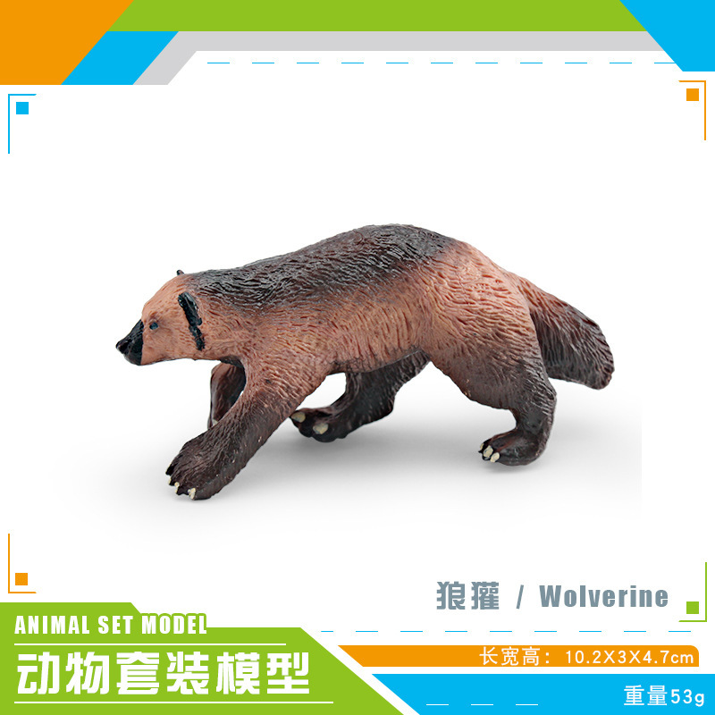 Transfronteriza venta caliente para niños simulación de juguetes modelo de animal forestal sólido cabeza plana tejon de miel modelo decoración creativa