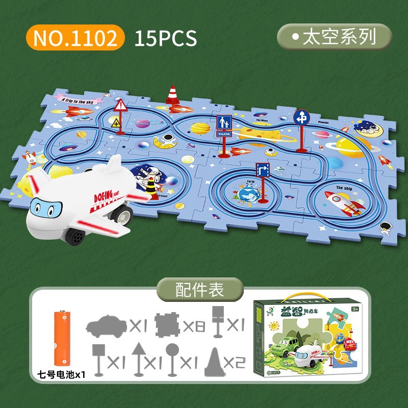 Transfronterizos Niños Navidad tren tren tren puzzle DIY escena de ensamblaje variable para construir juguetes eléctricos tren al por mayor image 19