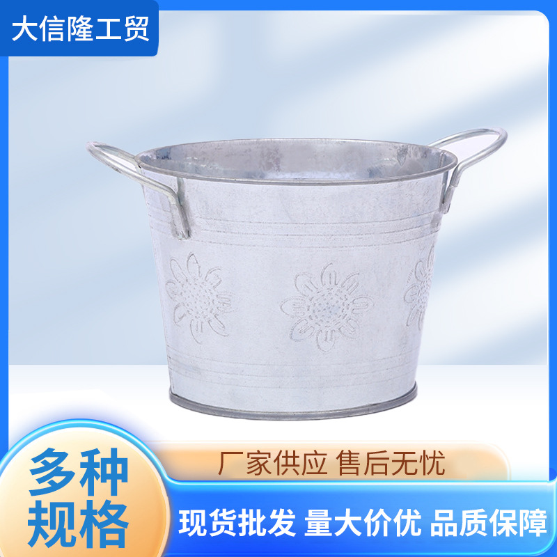 镀锌铁皮水桶椭圆形小铁桶100g手提式加印logo化工专用加厚