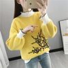 Autumn and winter Half a sweater thickening keep warm Chenille Embroidery Sweater Easy college Versatile Primer jacket