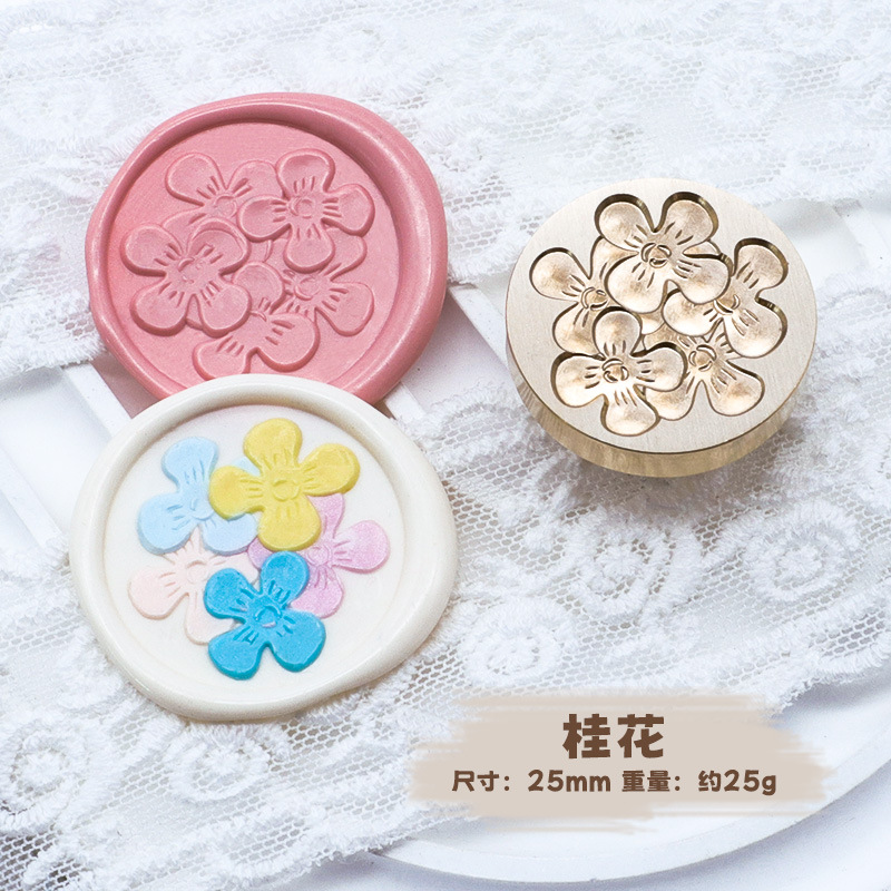 Sello de pintura de fuego serie de plantas tulipán rosa artística fuego pintura sello creativo cera regalo