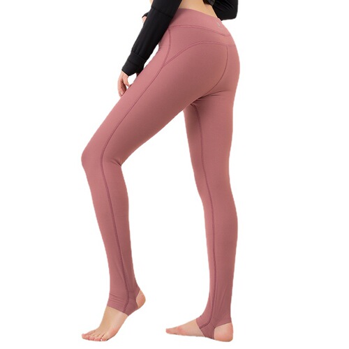 Cross-border new yoga trousers for autumn and winter plus velvet, tight-fitting and nude, high-waisted sports fitness running yoga pants for women