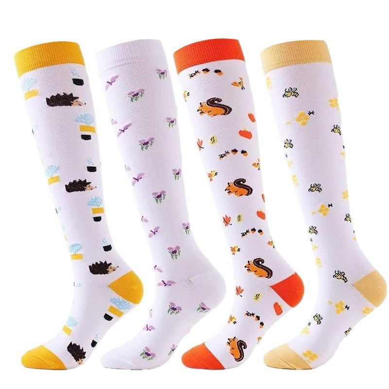 Juego de 6 pares de calcetines deportivos de compresión transfronterizos para fitness, calcetines largos de compresión para pantorrillas para hombres y mujeres, calcetines de compresión elásticos. image 66