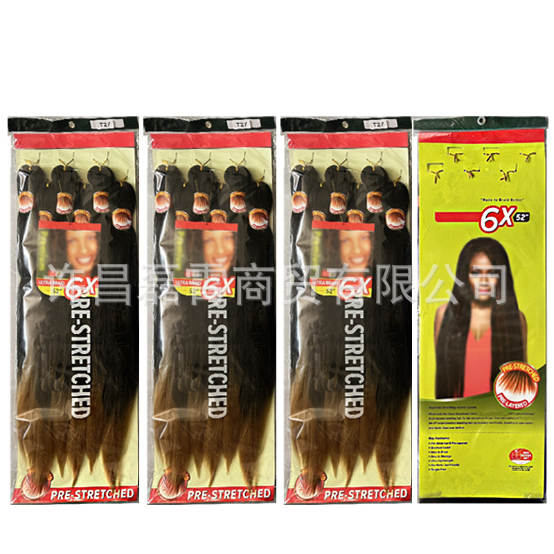 6X trenza pre-estirada seis piezas pre-estirada ez gran trenza fibra química pelucina de hilo retardante de llama