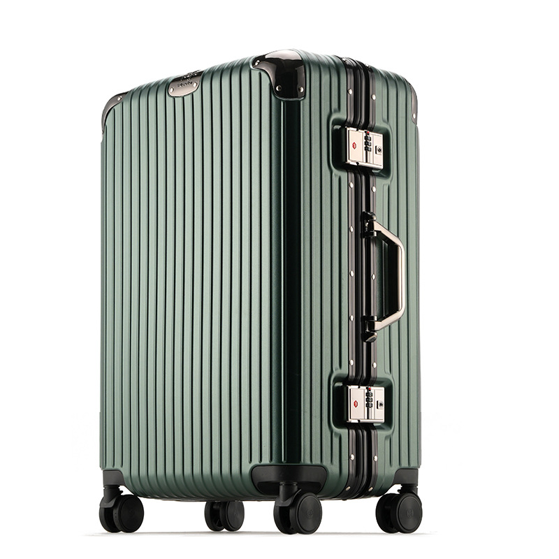 Fábrica de suministro de metales de aleación de aluminio de aluminio, maletas de viaje de moda masculina y femenina, contraseña de 24 pulgadas nuevas maletas de nicho