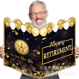 跨境热销新品retirement card黑金巨型留名簿退休留言纪念卡现货-阿里巴巴