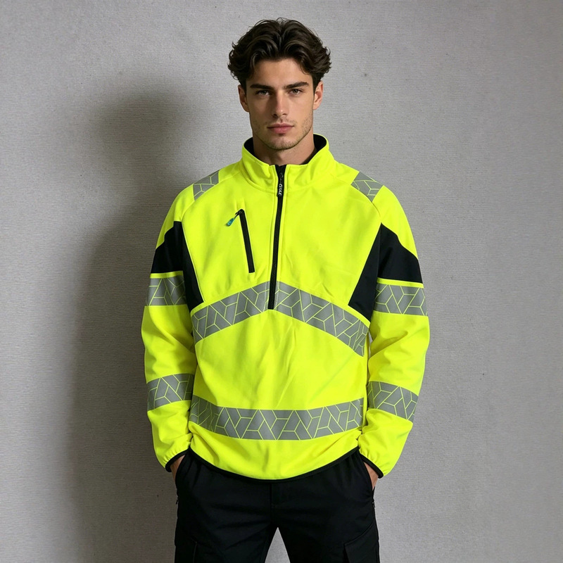 Autumn and Winter Fleece-Lined Windproof and Cold-Resistant Reflective Sweatshirt Jacket, Special Safety Workwear for Outdoor Construction and Night Patrols Autumn and Winter Fleece-Lined Windproof and Cold-Resistant Reflective Sweatshirt Jacket, Special Safety Workwear for Outdoor Construction and Night Patrols