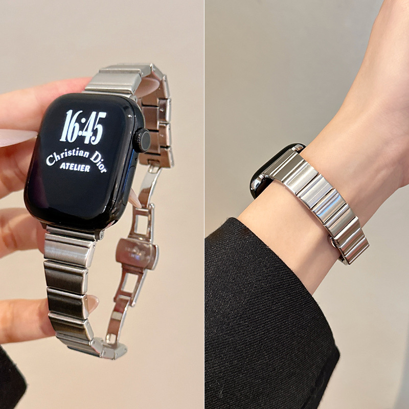 Suitable for Apple Watch Strap Iwatchs11 Metal Women's Applewatch10 Small Waist New Breathable 9