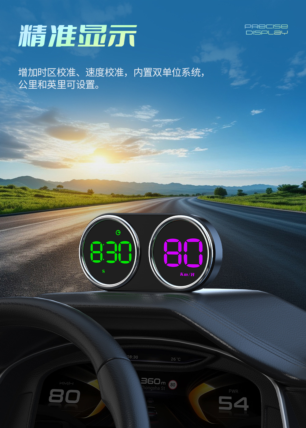 New G28 High-Definition Car Hud Instrument Dual-Screen Display Gps Speedometer Multi-Functional Universal Car Dashboard