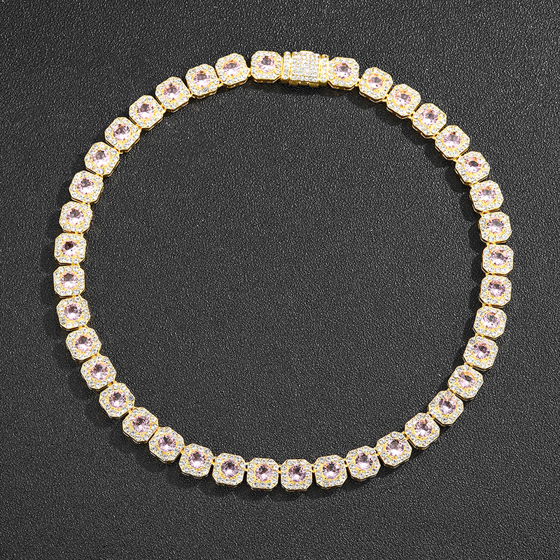 Hip-Hop Geometric Alloy Inlay Rhinestones Unisex Necklace 1 Piece