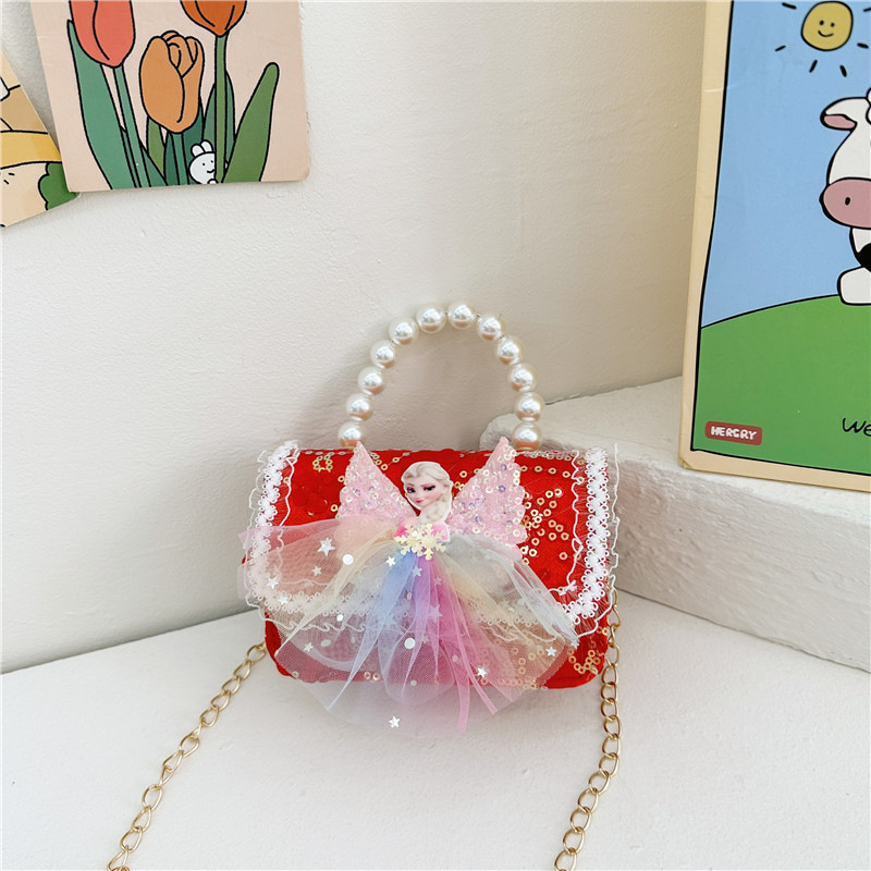 Nuevo rojo niñas nuevo año bolsa lindo arco princesa bebé bolso niña moneda monedero bolso de hombro