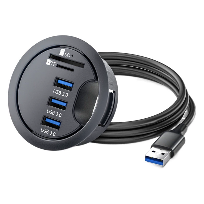 Кросс-граничный USB-концентратор, кардридер, компьютерная USB-док-станция с круглой перфорацией, 3.0HUB, настольный концентратор-сплиттер