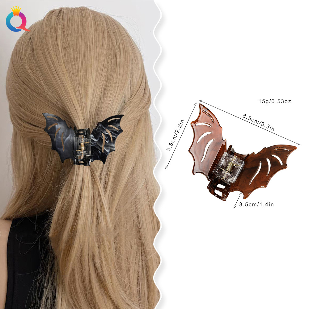 48g Weight Hair Claws Hair Accessories Type 1 Piece Quantity Holiday, Festival Occasion Plastic Material Halloween Festival Bat Pattern Women's Gender Cute, Simple Style Style Halloween Cute Simple Style Women's Bat Plastic Hair Claws 无