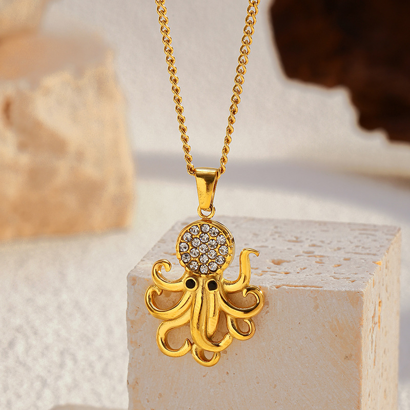 11g Weight Lobster Trigger Clasp Closure Clasp Closure Type 304 Stainless Steel Pendant Material Pendant Necklace Classification 304 Stainless Steel Chain Material Singapore chain, cable chain, Twisted Rope Chain Chain Type 1 Piece Quantity Casual, Daily Occasion 304 Stainless Steel Material Starfish, Heart Shape, Octopus Pattern All Seasons Season Women's Gender Plating Design Elegant, Vintage Style Style Wholesale Jewelry Elegant Vintage Style Starfish Heart Shape Octopus 304 Stainless Steel Plating Singapore Chain Cable Chain Twisted Rope Chain Pendant Necklace 13