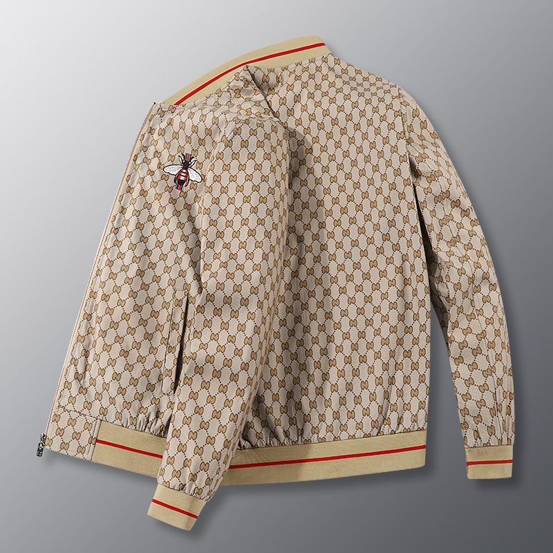 Men's Fleece Jacket Autumn Popular Stand Collar Men's Casual Trendy Coat