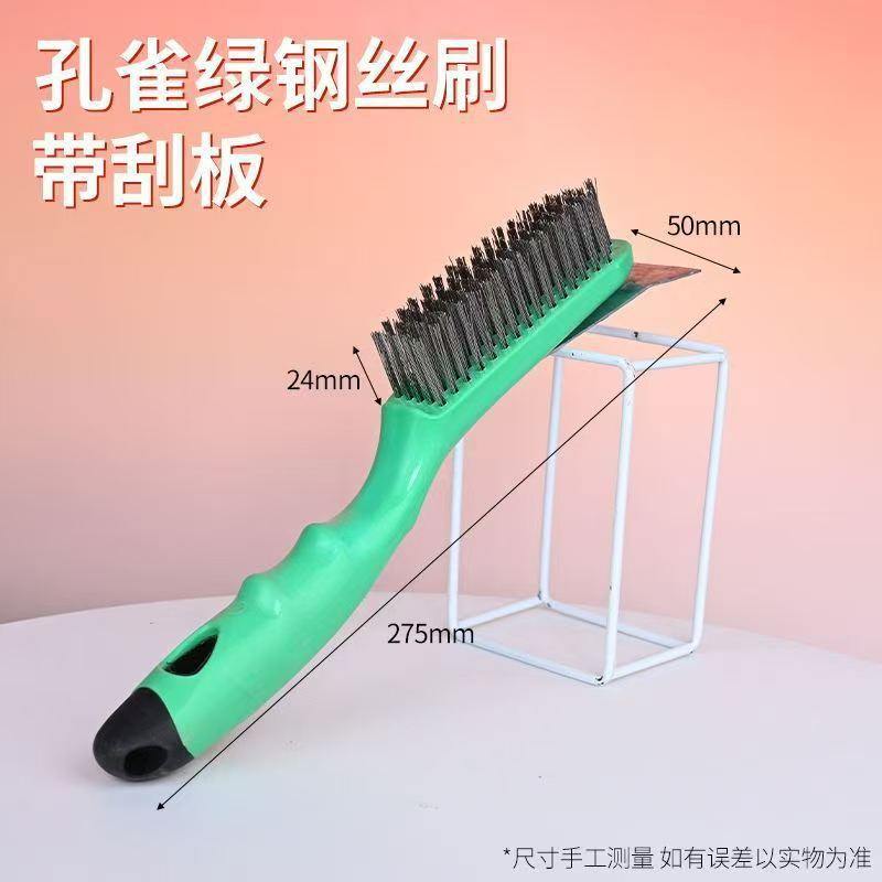 ワイヤーブラシの柄付きのプラスチック柄の暗号化4列5列6列の硬い鋼線大全工業家庭用の清潔な錆除去汚れ|undefined