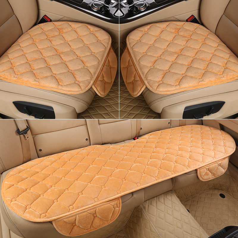 Wool pad | Universal Car Seat Cushion - orange-crystal-velvet-three-piece-set