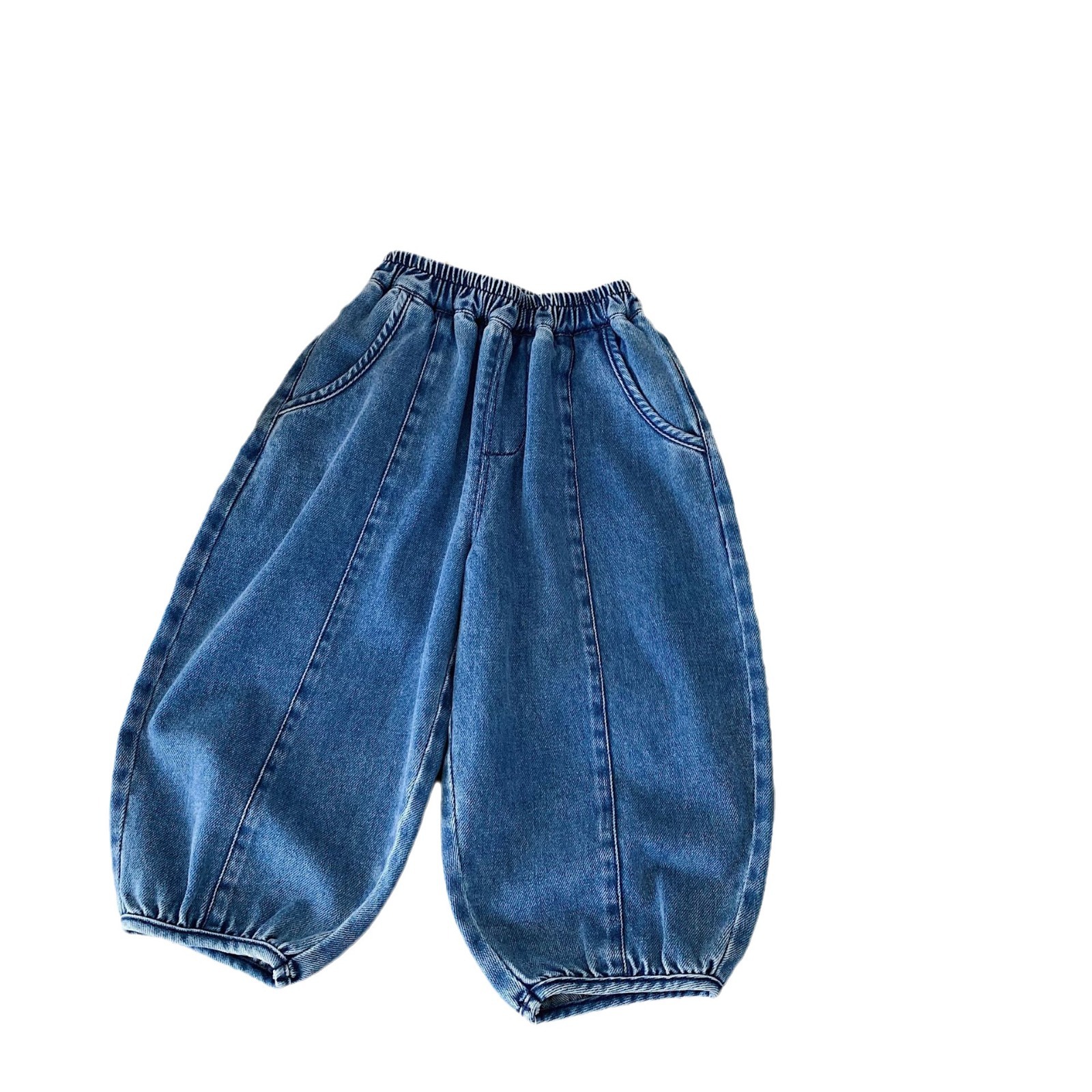 Blugi pentru copii, colecția 2024, versiunea coreeană, eleganți și versatili, cool și la modă pentru copii. Ținută frumoasă pentru bebeluși._voghion.com