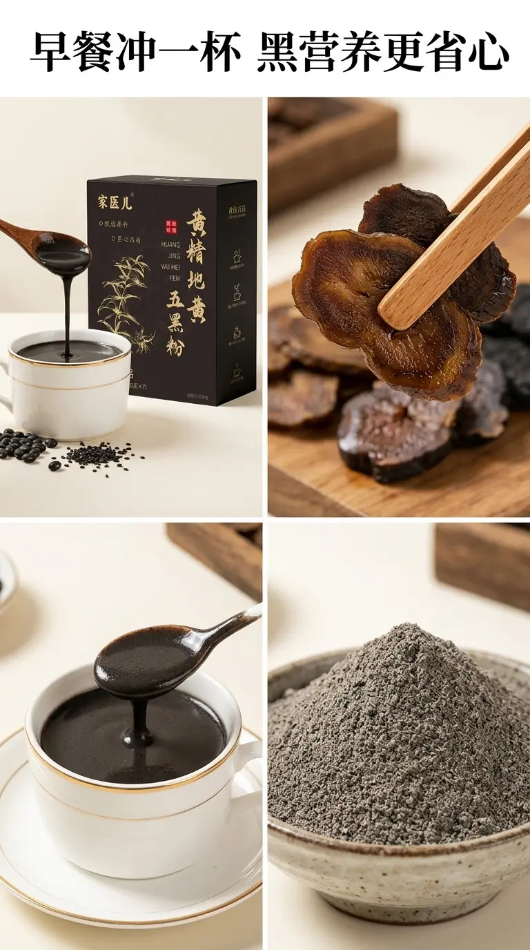Huang Jing Wu Hei Powder 175g Box Polygonatum Five Black Blend Breakfast Meal Replacement specifications