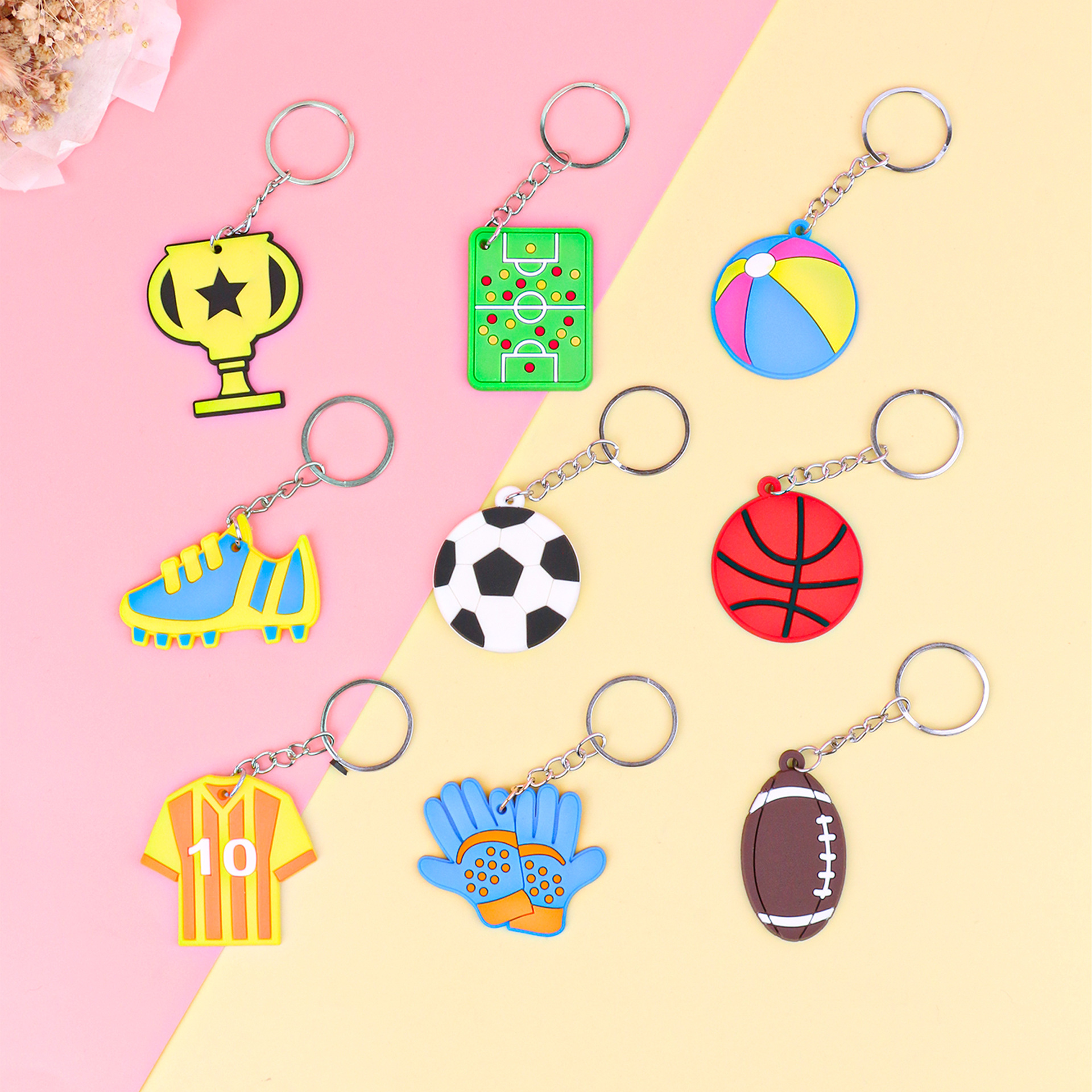 Pvc Soft Rubber Flat Keychain World Cup Pendant Keychain Pendant Wholesale Fan Support Football Small Gifts